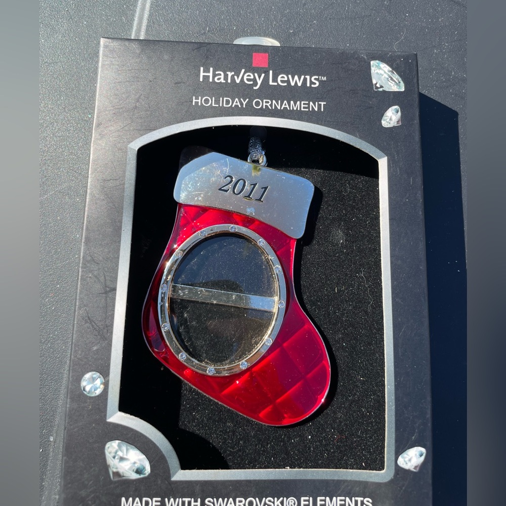 harvey lewis holiday ornament 2011 Stocking Photo With Swarovski Crystal Element